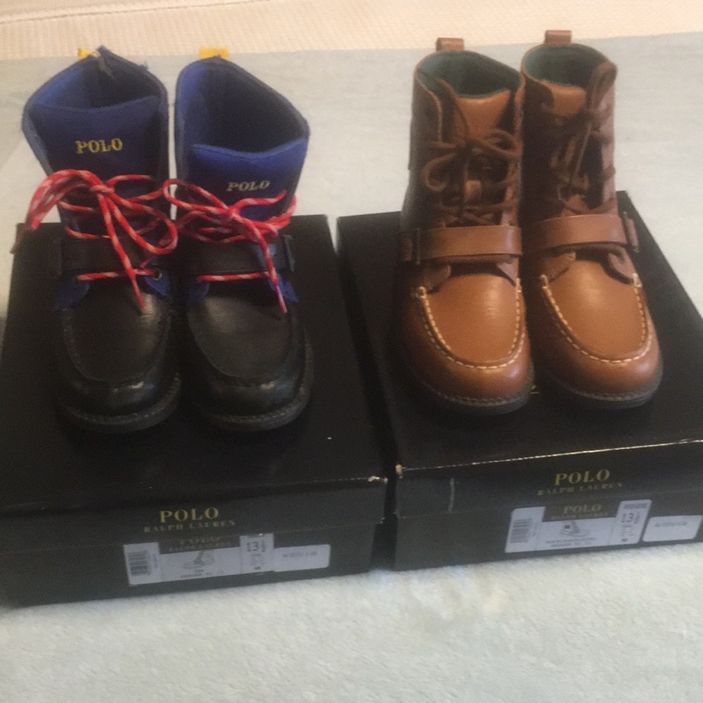 Boys Ralph Lauren Polo Boots Size 13 & 1/2. 2 pair BOGO